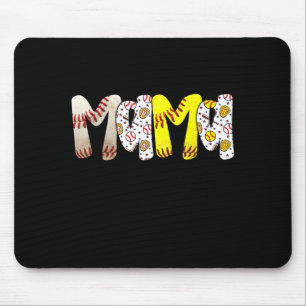 Mousepad Mamãe de ambos beisebol softball mãe mulheres dia