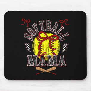 Mousepad Mamãe de Softbol Coquete Dia de Jogo de Softbol So