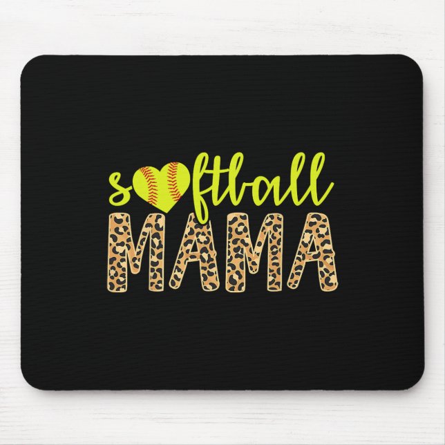Mousepad Mamãe de Softbol Guepardo Fofo Dia das Mães Esport (Frente)