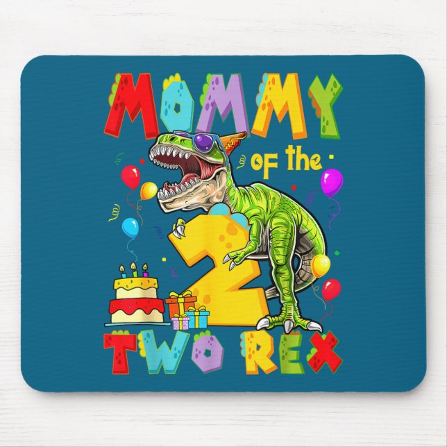 Mousepad Mamãe dos dois rex garoto de 2 anos de dinossauro (Frente)