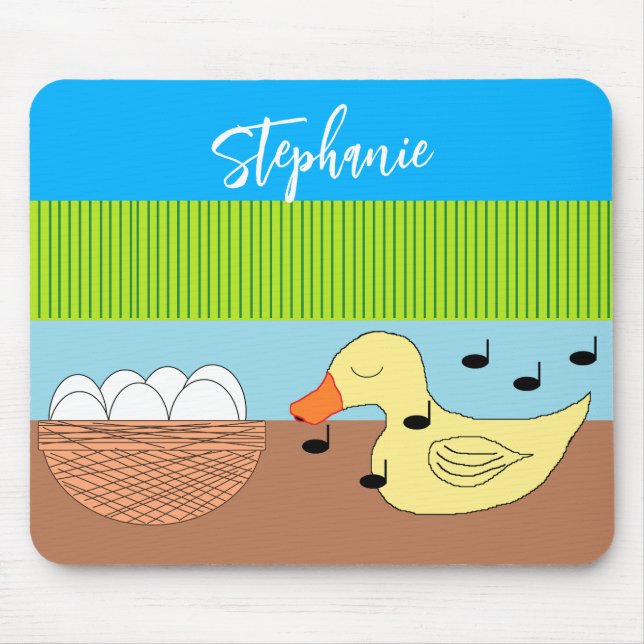 Mousepad Mamãe Duck Cantando Em Seus Ovos (Frente)