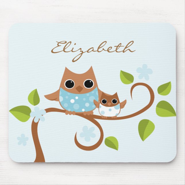 Mousepad Mamãe e Bebê Coruja (Frente)