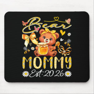 Mousepad Mamãe Est 2026 Gravata de Laço Floral Dia das Mães