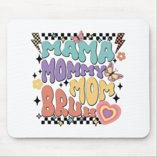 Mousepad Mamãe Mãe Bruh Retro Groovage Dia de as mães Vinta