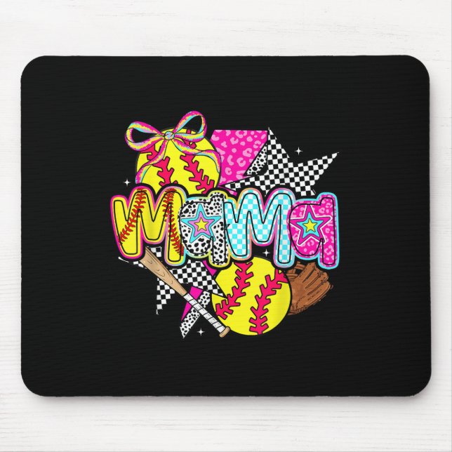 Mousepad Mamãe Mama Softball Dia do Softball Viba Mães (Frente)