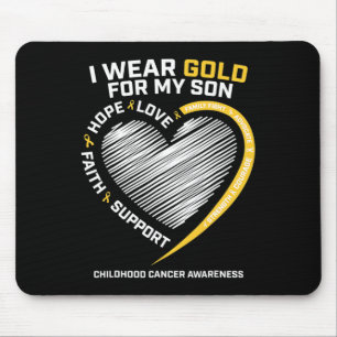 Mousepad Mamãe Papai Eu Uso Dourado Pelo Meu Filho Câncer I