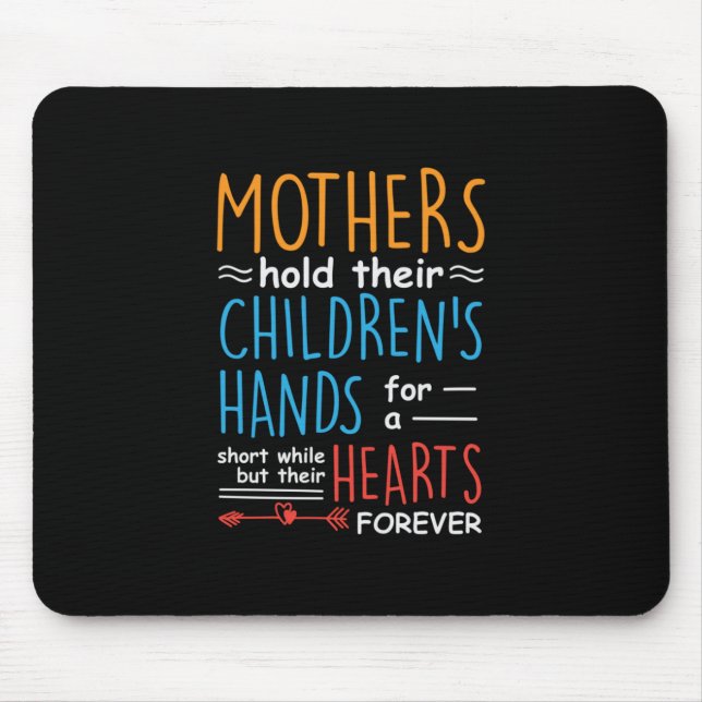 Mousepad Mamãe Presente Mães Seguram As Mãos Dos Filhos (Frente)