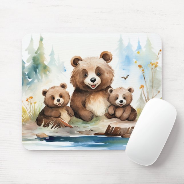 Mousepad Mamãe Urso e Cubs (Com mouse)