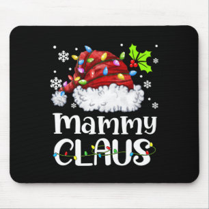 Mousepad Mammy Claus Santa Hat Família Natal Light Xmas