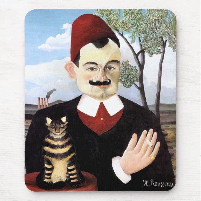 Mousepad Man & Cat por Henri Rousseau (Frente)