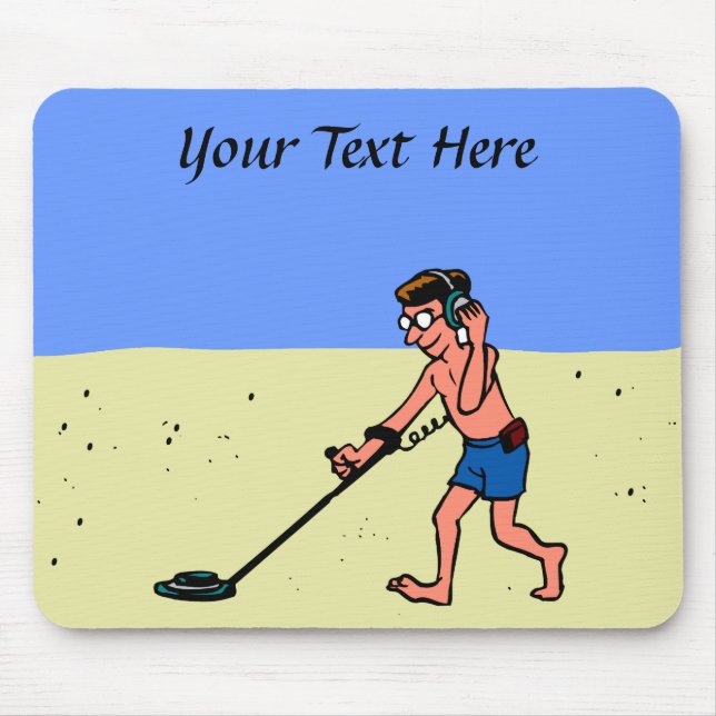 Mousepad Man Metal Detecting Beach (Frente)