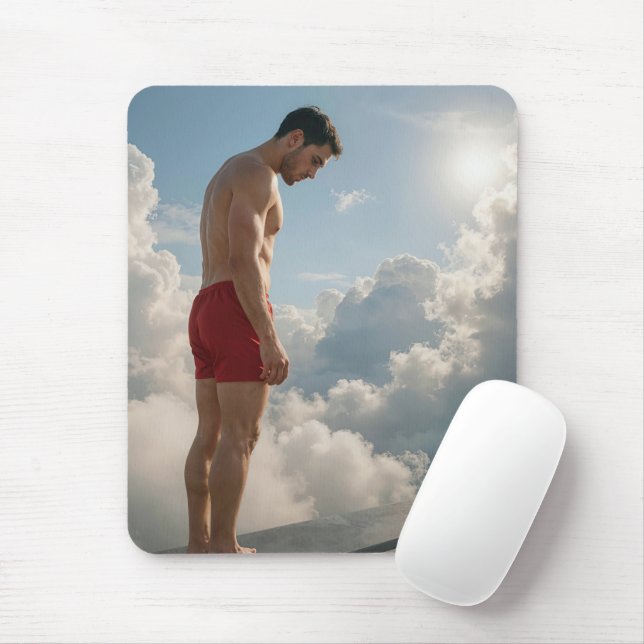 Mousepad Man On a Diving Board In the Clouds (Com mouse)