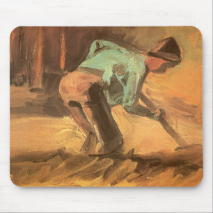Mousepad Man Stooping with Stick or Spade, Vincent van Gogh