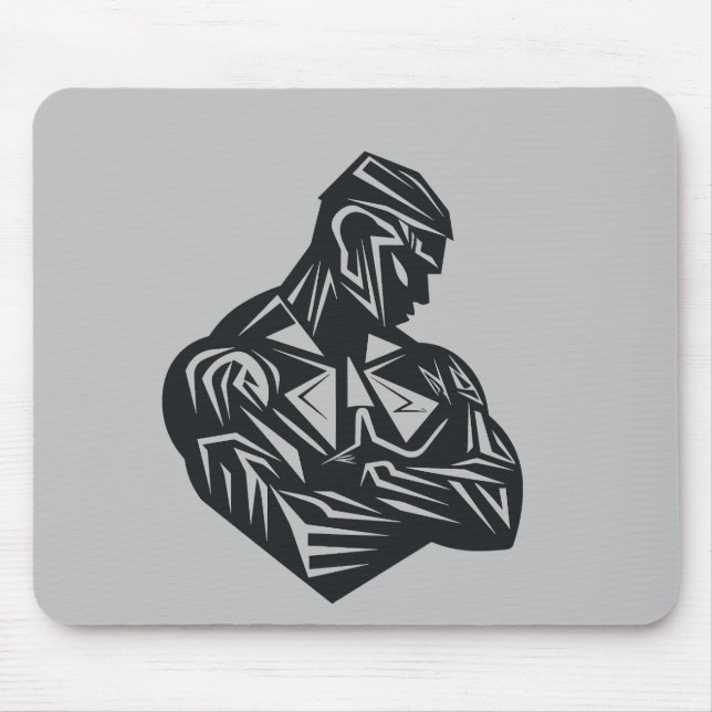 Mousepad Man Strong Will Power Vetor Graphic (Frente)
