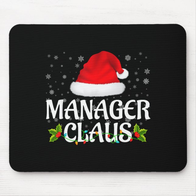 Mousepad Manager Claus Christmas Lights Santa Pajama Family (Frente)