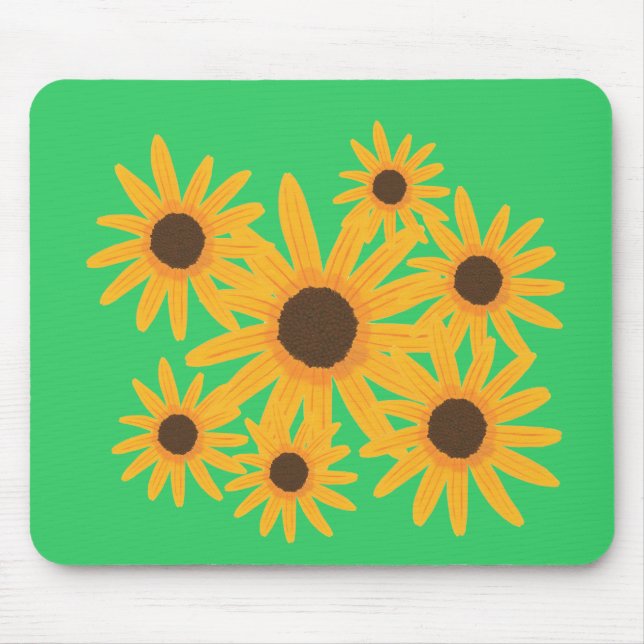 Mousepad Mancais de pintura de girassol amarelo (Frente)
