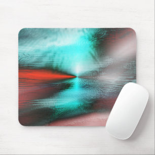 Mousepad Mancha digital ciana queimada simples sobre vermel