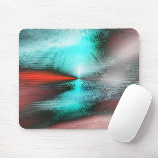 Mousepad Mancha digital ciana queimada simples sobre vermel (Com mouse)