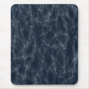 Mousepad Manchas de Aquarela Abstrata Azul Marinho Elegante