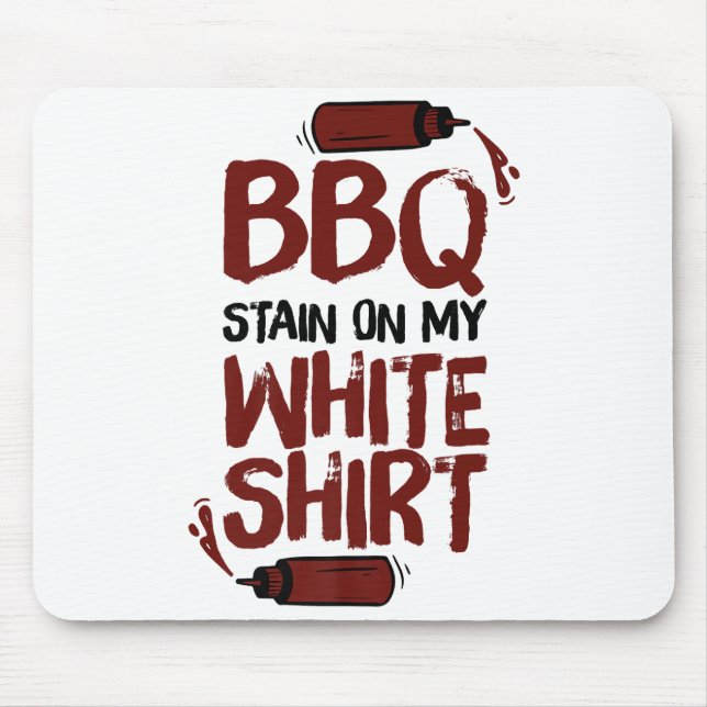 Mousepad Manchas de churrasco no meu Premium Branco (Frente)