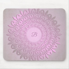 Mousepad Mandala abstrata .monogram. do rosa do inclinação