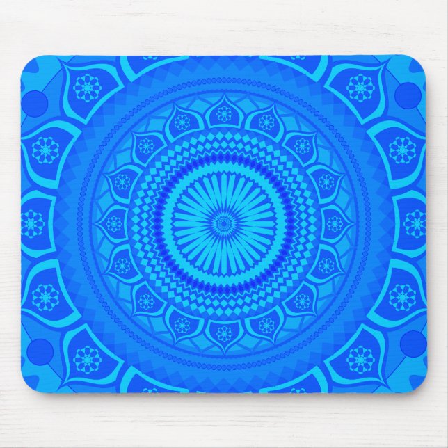 Mousepad Mandala Azul Indiano (Frente)