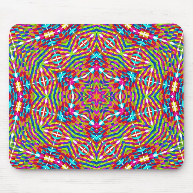 Mousepad Mandala colorido emaranhado (Frente)