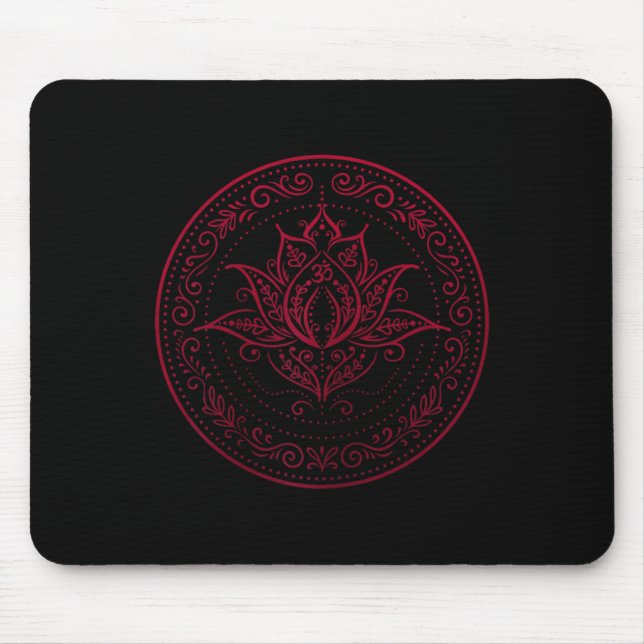 Mousepad Mandala Com Lótus Símbolo de Geometria de Energia  (Frente)