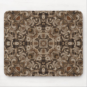 Mousepad Mandala de Redemoinho Marrom Terroso com Efeito de