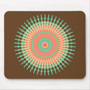 Mousepad Mandala design verde, laranja indiano