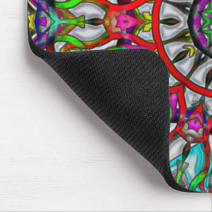 Mousepad Mandala do caleidoscópio vermelho anormal