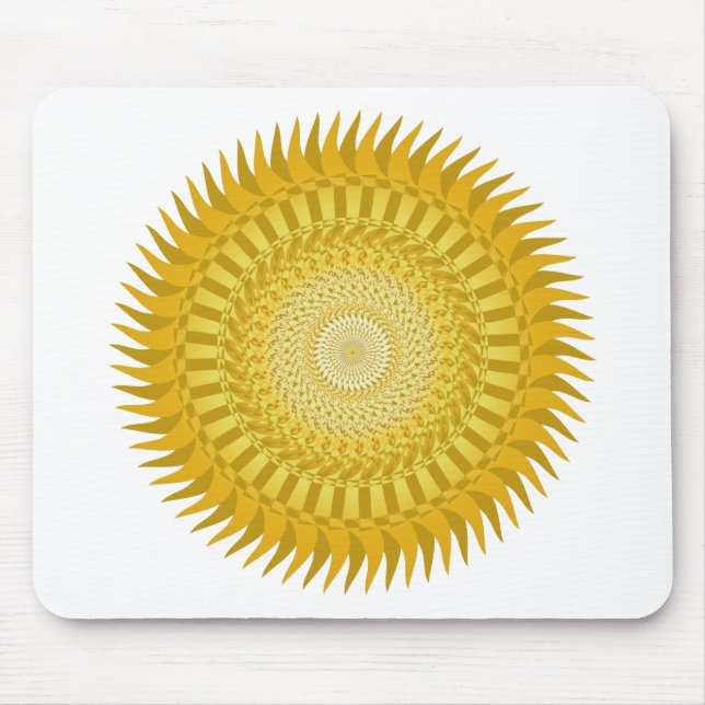 Mousepad Mandala do Sol em Amarelo (Frente)