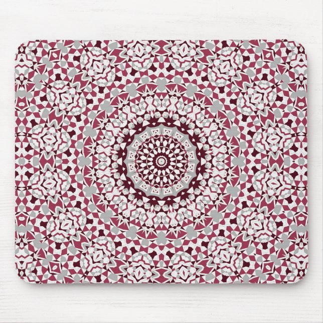 Mousepad Mandala é uma cinza burgundy (Frente)