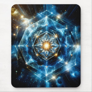 Mousepad Mandala Estrela Universo Geometria Cósmica Abstrat