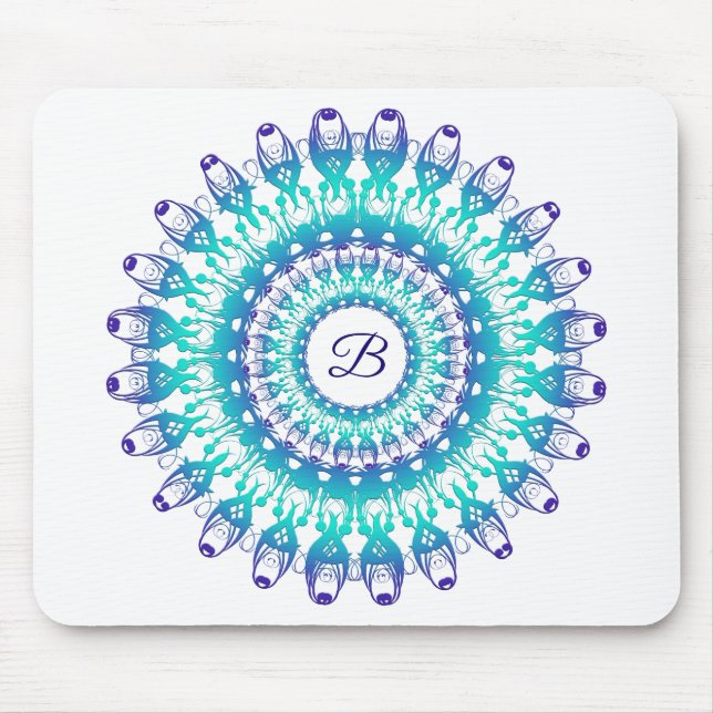Mousepad Mandala étnica da cerceta. monograma (Frente)