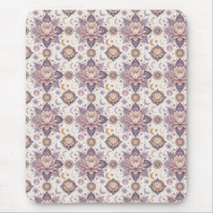 Mousepad Mandala Flor de Lótus Celestial Padrão de Design E
