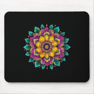 Mousepad Mandala Floral Espiritual de Lótus Colorido Harmon