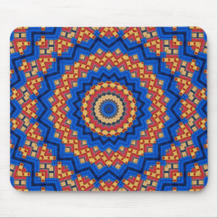 Mousepad Mandala laranja azul
