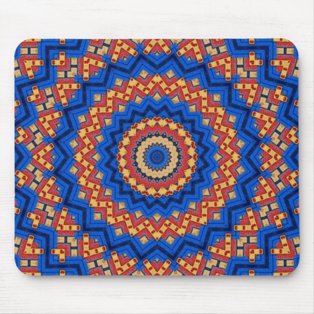 Mousepad Mandala laranja azul (Frente)