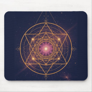 Mousepad Mandala Luminoso de Harmonia Dourada