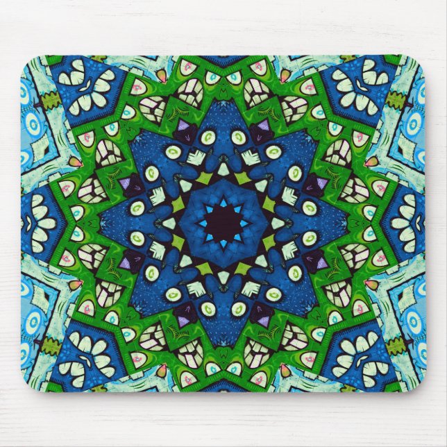 Mousepad Mandala Mosaic Rosette Boho Retro Hippie (Frente)