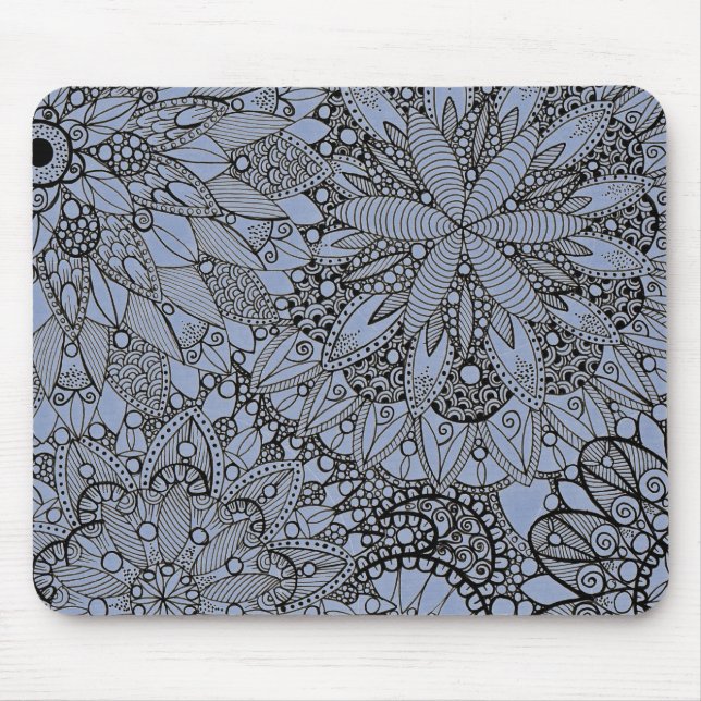 Mousepad Mandala Nr. tapete do rato de 2 azuis (Frente)