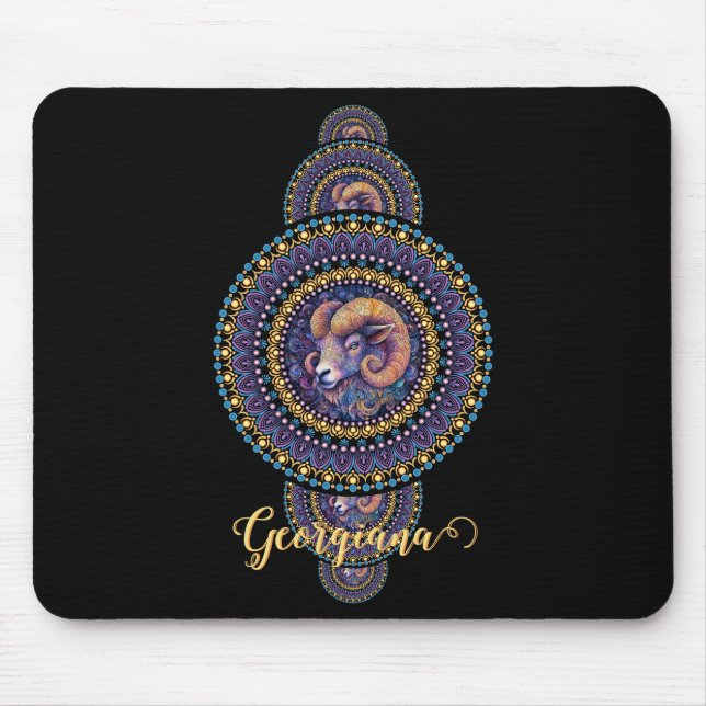 Mousepad Mandala Ornamental de Leigos Brancos Personalizado (Frente)