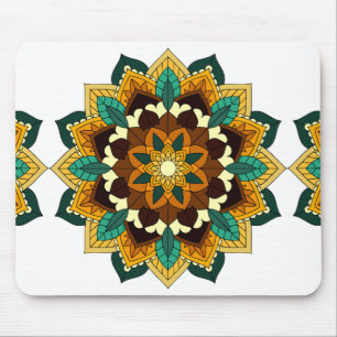 Mousepad Mandala Padrão 02 em amarelo e em tom
