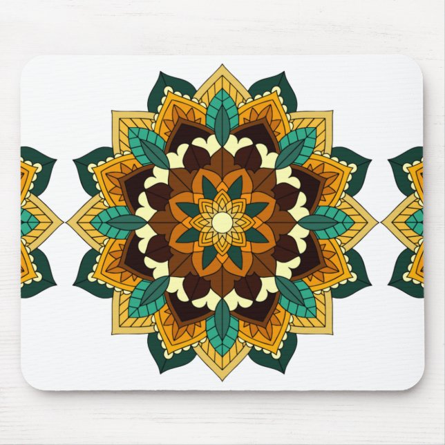 Mousepad Mandala Padrão 02 em amarelo e em tom (Frente)