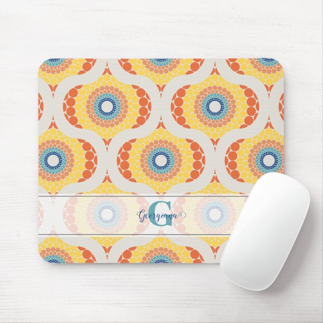 Mousepad Mandala Radiante de Verão Personalizado do Egeu (Com mouse)
