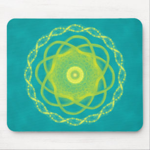 Mousepad Mandala Radiante - Design Geométrico em Azul Turqu
