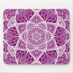 Mousepad Mandala roxa e branca - Loergann na Dahlia