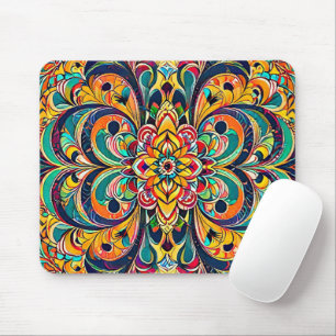 Mousepad Mandala Sinfonia de Cores – Floral Psicodélico Ous