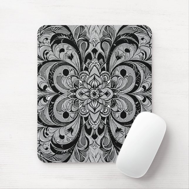 Mousepad Mandala Sinfonia de Cores – Floral Psicodélico Ous (Com mouse)